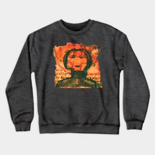 cave art inspired design, woman and tree of life Crewneck Sweatshirt